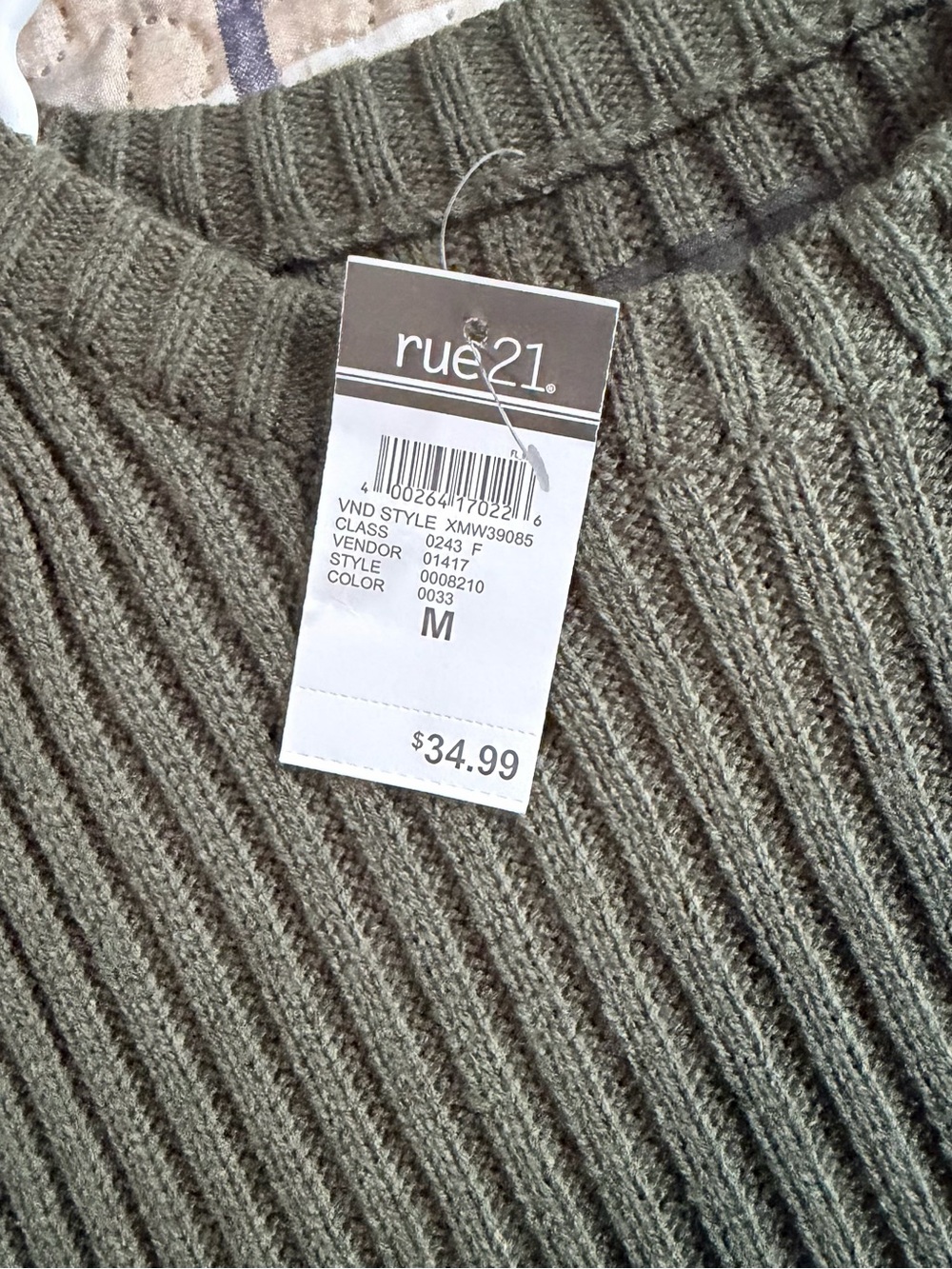 rue21 Olive Green Ribbed Knit Sweater